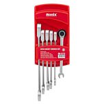 ست 6 عددی آچار یک سر تخت و یک سر رینگ جغجغه رونیکس مدل RH-2173