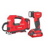 کیت کمپرسور باد فندکی و چراغ قوه شارژی 20 ولت توسن مدل 9799K