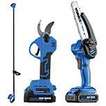 کیت اره زنجیری و قیچی باغبانی با دسته شارژی 20 ولت ویوارکس مدل VR3206-PR