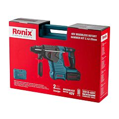 دریل بتن کن شارژی 3 کیلویی براشلس 40 ولت رونیکس مدل 8910-40V