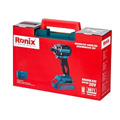 پیچ گوشتی شارژی ضربه ای براشلس 20 ولت رونیکس مدل 8671